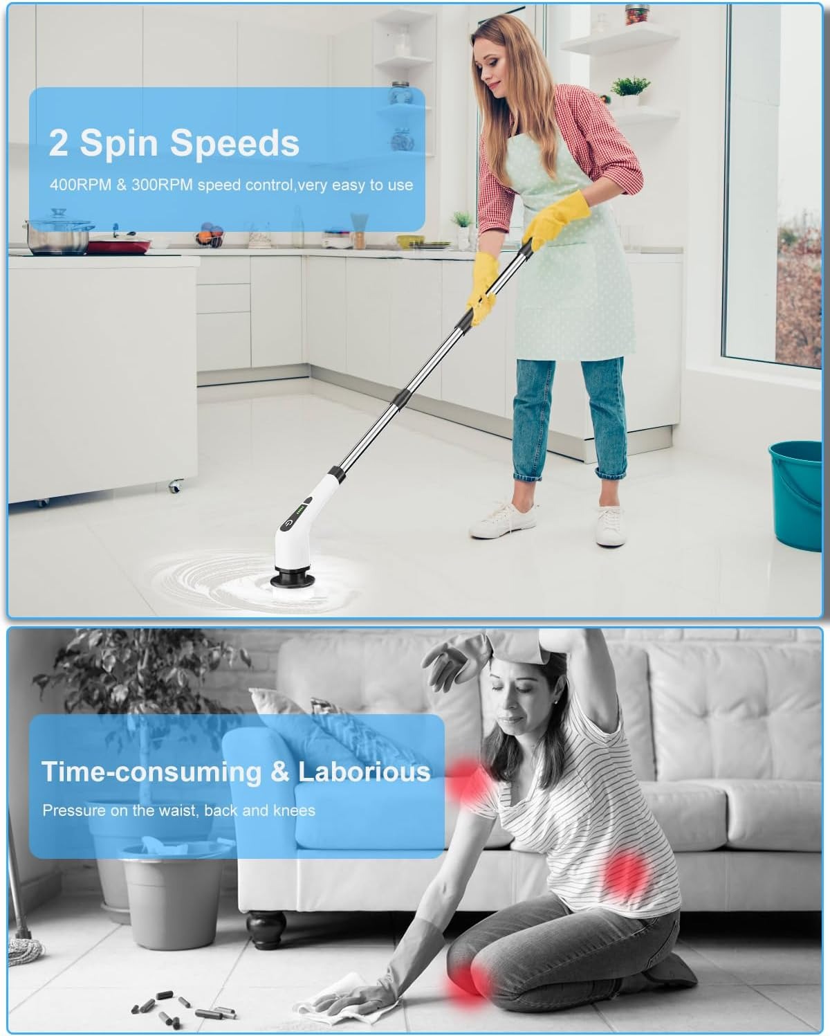 9-in-1 Electric Spin Scrubber | Cordless Cleaning Brush with Extendable Handle