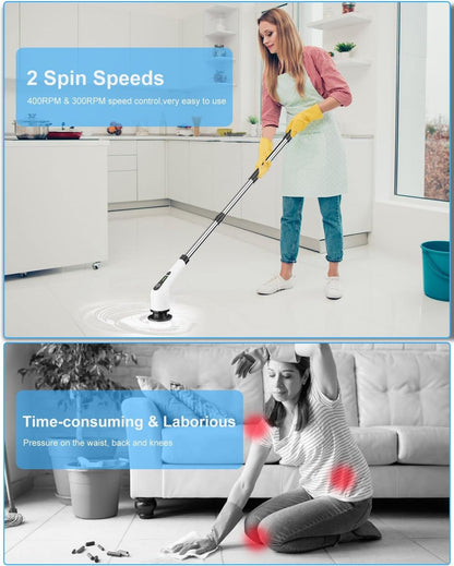 9-in-1 Electric Spin Scrubber | Cordless Cleaning Brush with Extendable Handle