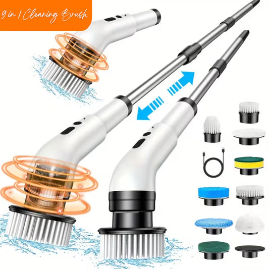 9-in-1 Electric Spin Scrubber | Cordless Cleaning Brush with Extendable Handle