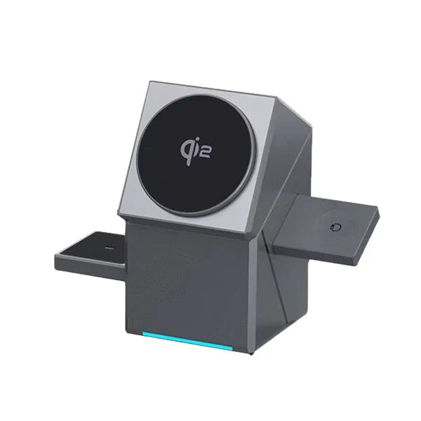 3-in-1 Foldable Magnetic Wireless Charging Station – MagSafe Fast Charger for iPhone, Apple Watch & AirPods | Travel Portable Wireless Charging Dock