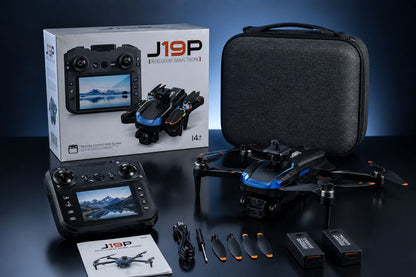 4K J19 Pro Dual Camera Drone with GPS Return & Obstacle Avoidance | Foldable Smart Drone UAE