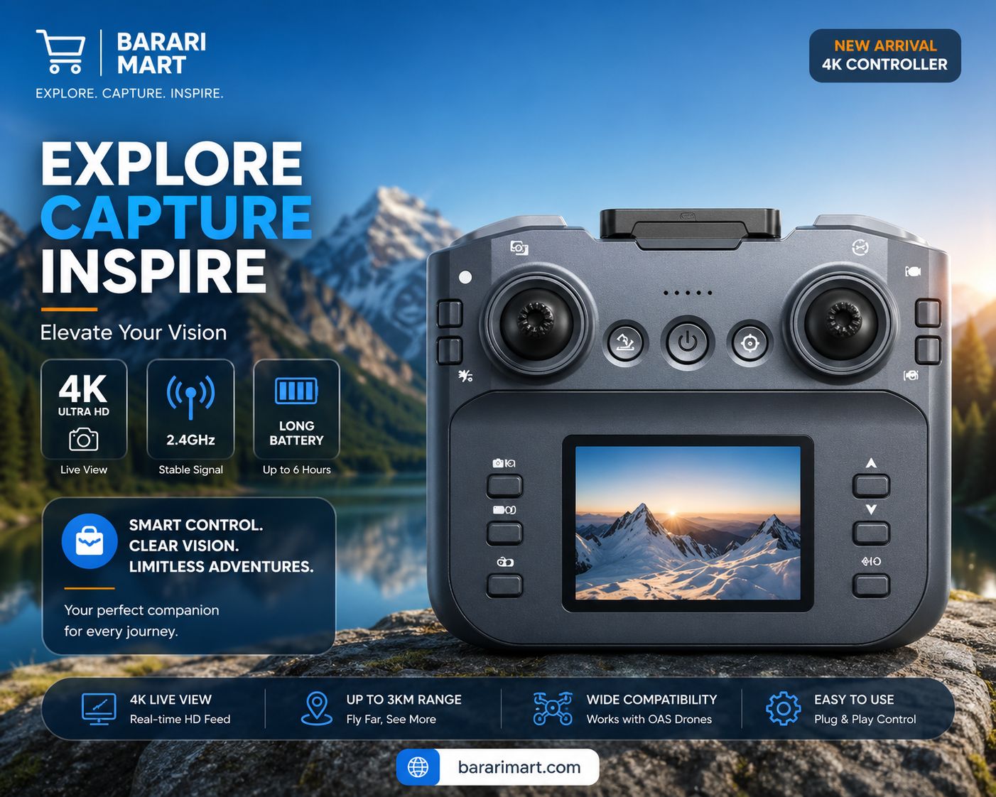 8K Ultra Clear Camera Drone – Foldable GPS Smart Drone with HD Live View & Long Battery Life
