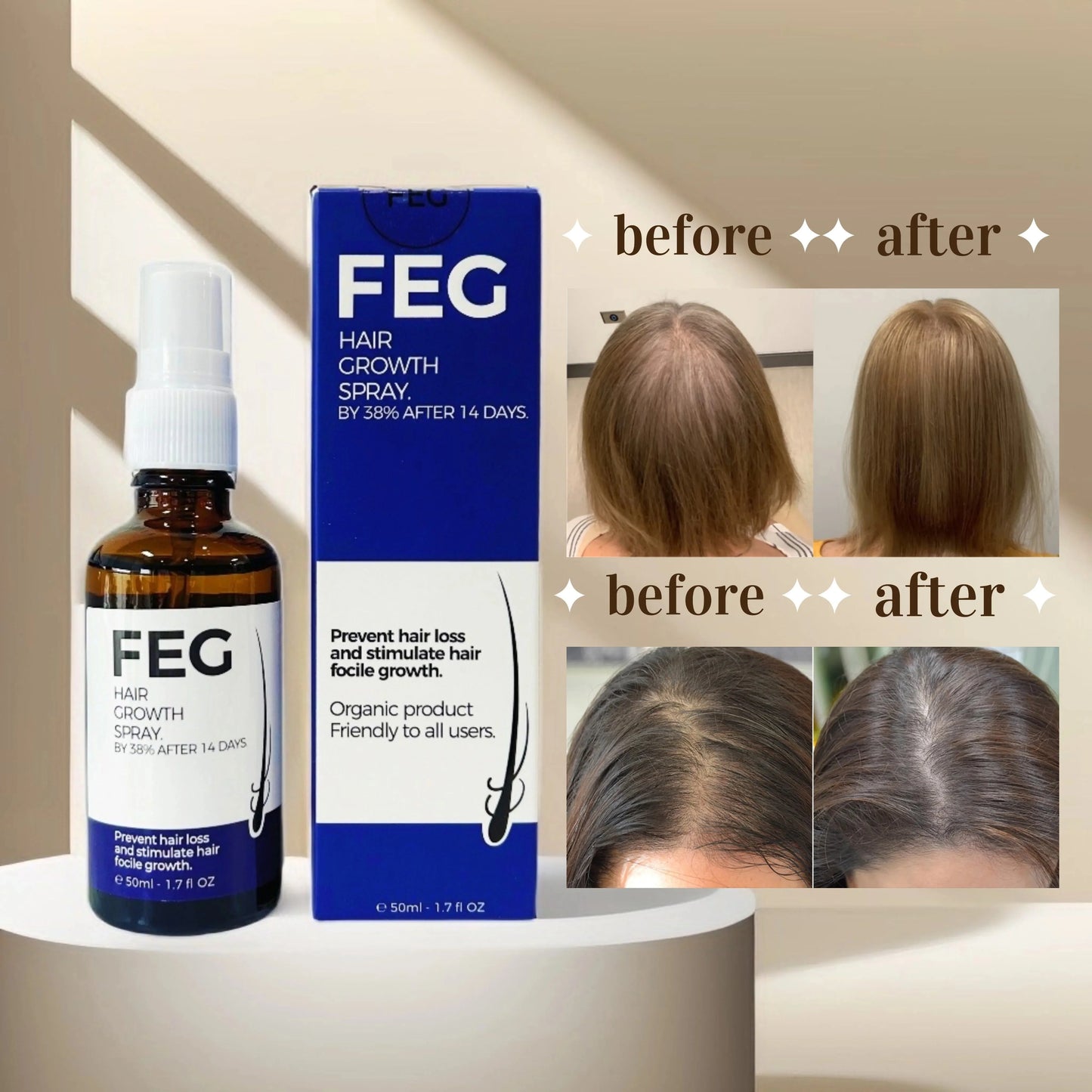 FEG Hair Growth Spray – Advanced Hair Regrowth Treatment for Thicker, Fuller & Stronger Hair