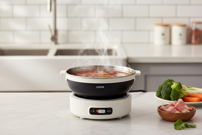 Portable Folded Electric Cooking Pot in modern kitchen setting